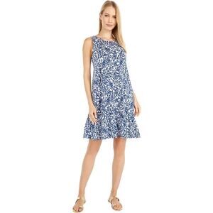 Lilly Pulitzer Women's Kristen Flounce Dress sz small blue and white nautical